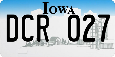 IA license plate DCR027