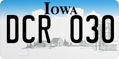 IA license plate DCR030