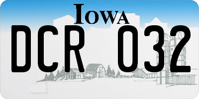 IA license plate DCR032