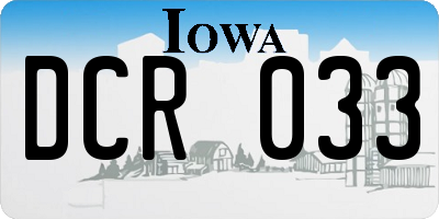 IA license plate DCR033