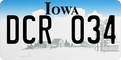 IA license plate DCR034