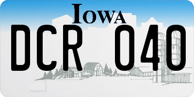 IA license plate DCR040