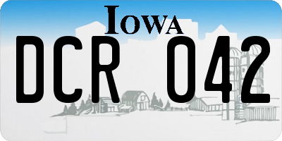 IA license plate DCR042