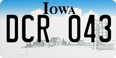 IA license plate DCR043