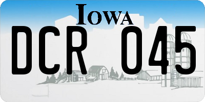 IA license plate DCR045