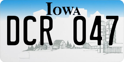 IA license plate DCR047