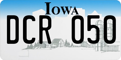 IA license plate DCR050