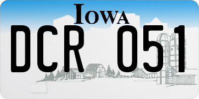 IA license plate DCR051