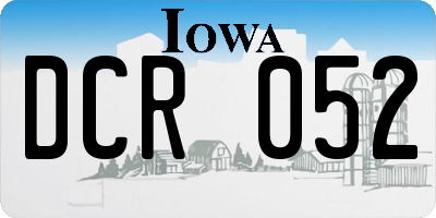 IA license plate DCR052