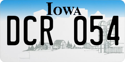 IA license plate DCR054
