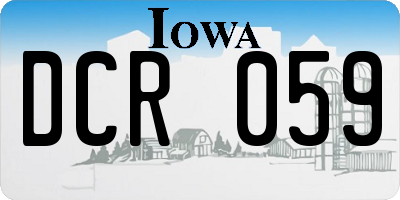 IA license plate DCR059