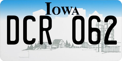 IA license plate DCR062