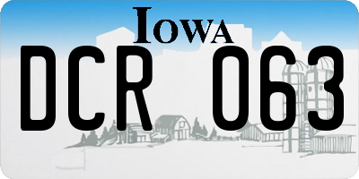 IA license plate DCR063