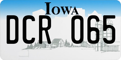 IA license plate DCR065
