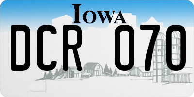 IA license plate DCR070