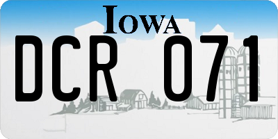 IA license plate DCR071