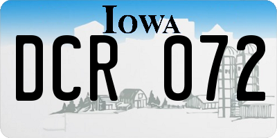 IA license plate DCR072