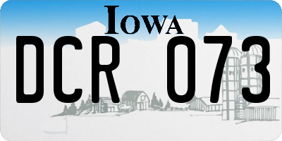 IA license plate DCR073