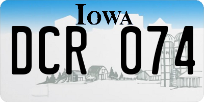 IA license plate DCR074