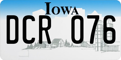IA license plate DCR076
