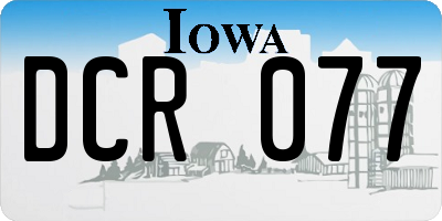 IA license plate DCR077