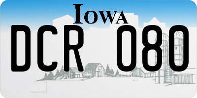 IA license plate DCR080