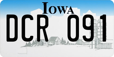 IA license plate DCR091