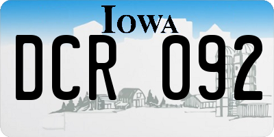 IA license plate DCR092