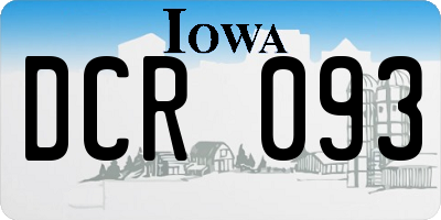 IA license plate DCR093