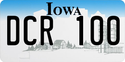 IA license plate DCR100