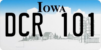 IA license plate DCR101