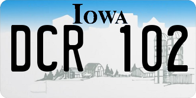 IA license plate DCR102