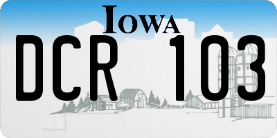 IA license plate DCR103
