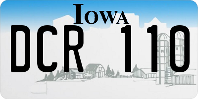 IA license plate DCR110