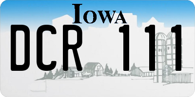 IA license plate DCR111