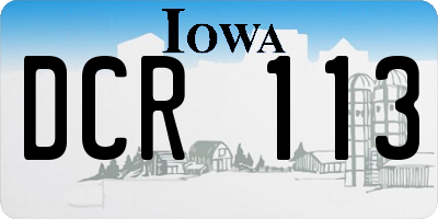IA license plate DCR113