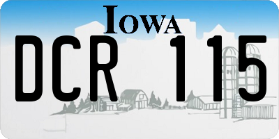 IA license plate DCR115