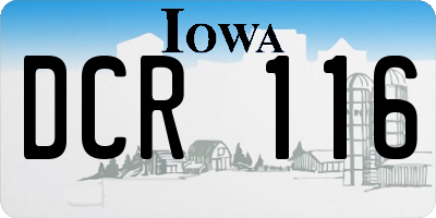 IA license plate DCR116