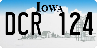 IA license plate DCR124