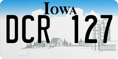IA license plate DCR127