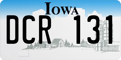 IA license plate DCR131