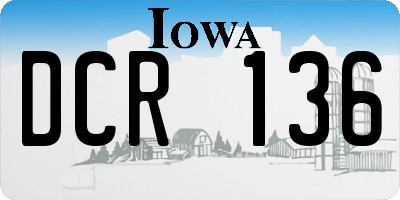 IA license plate DCR136