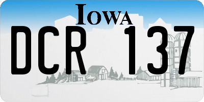 IA license plate DCR137