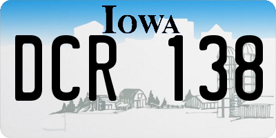 IA license plate DCR138