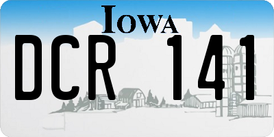IA license plate DCR141