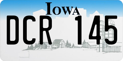IA license plate DCR145