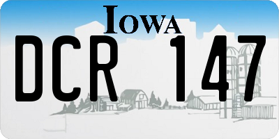 IA license plate DCR147