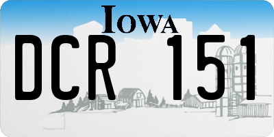 IA license plate DCR151