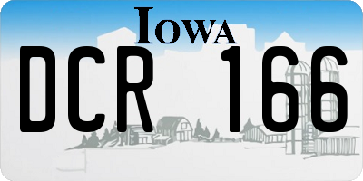IA license plate DCR166