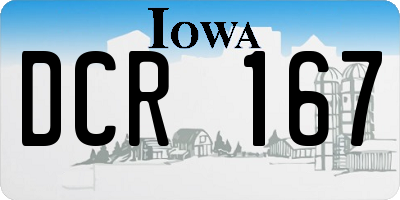 IA license plate DCR167